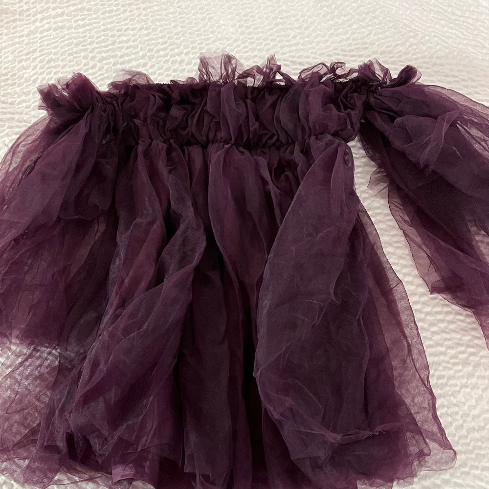 Lined sheer romantic tulle blouse